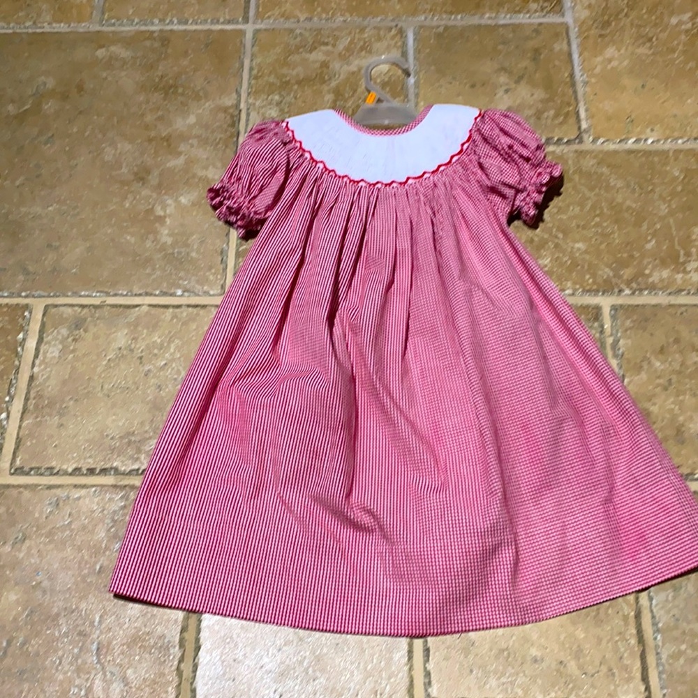 Smocked Dress, Red Mini Gingham